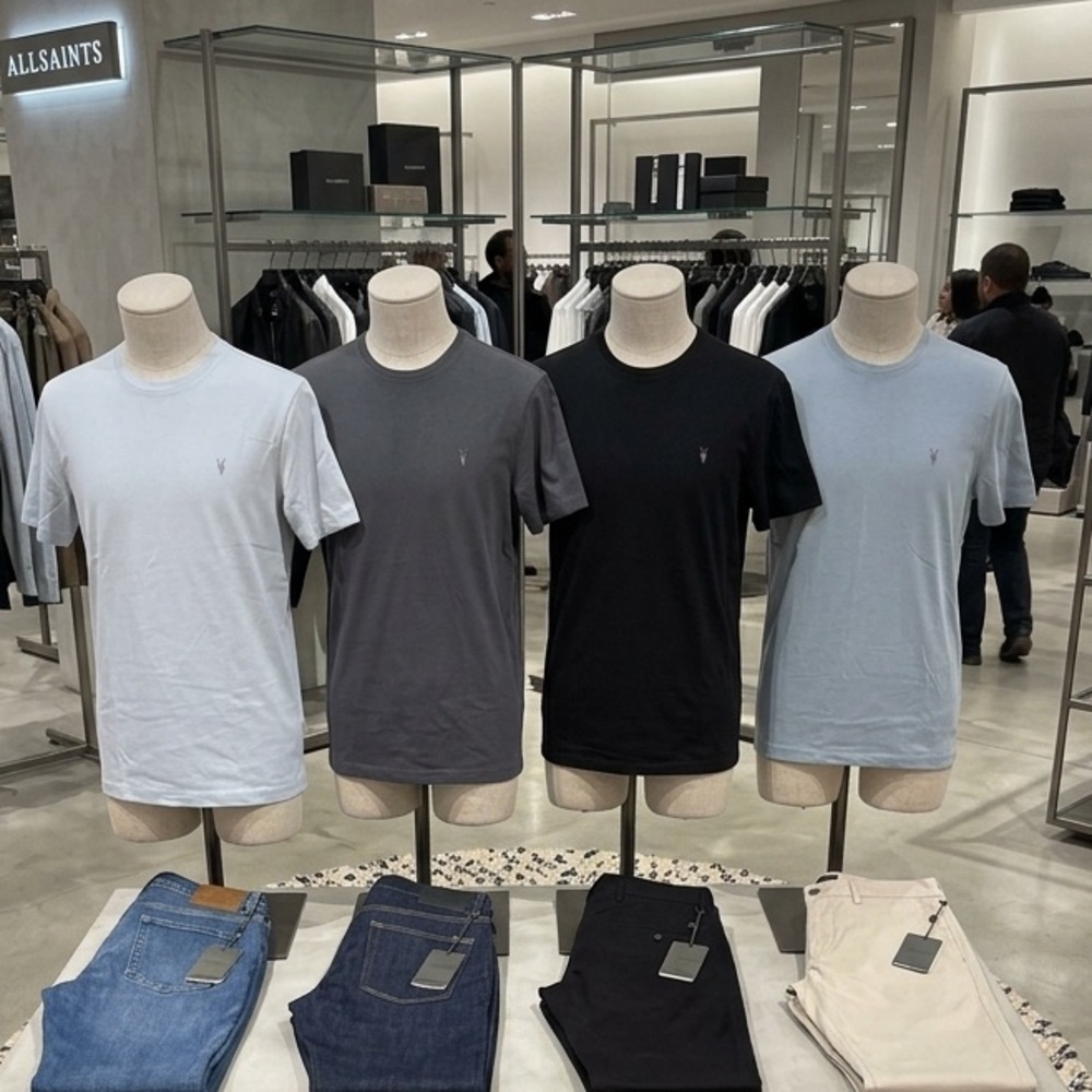 Men’s All Saints Short Sleeve organic Crew Neck T-Shirts — large